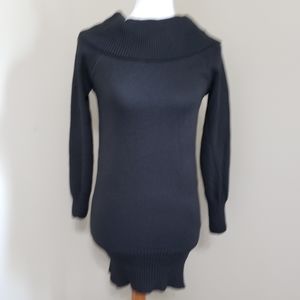 Black mock neck tunic sweater